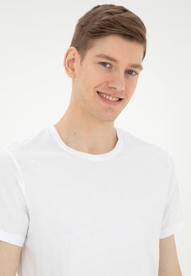 Erkek Regular Fit Bisiklet Yaka Beyaz Tişört - 50287085011