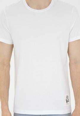 Erkek Regular Fit Bisiklet Yaka Beyaz Tişört - 50287085011