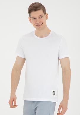 Erkek Regular Fit Bisiklet Yaka Beyaz Tişört - 50287085011