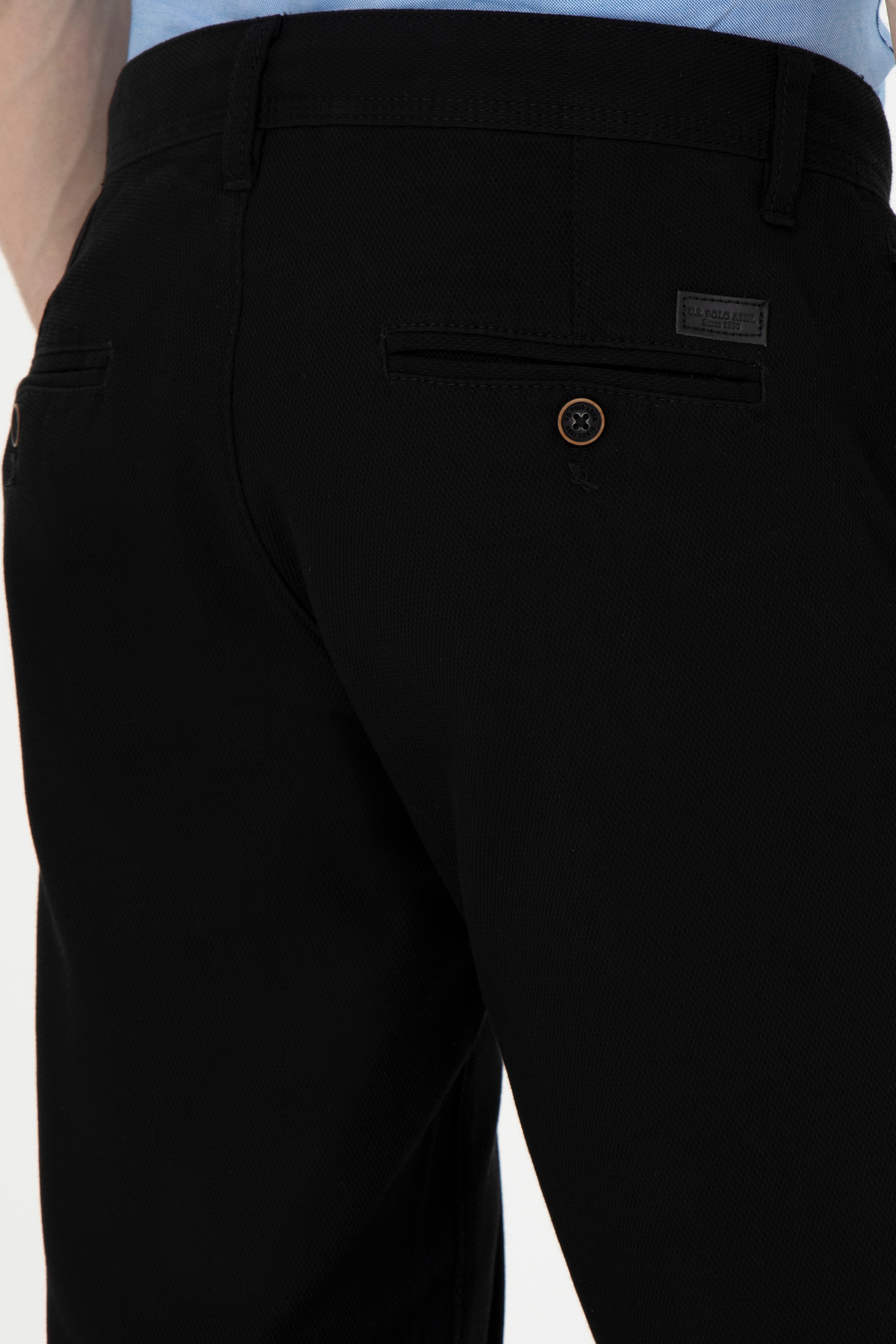 Erkek Regular Fit Siyah Kanvas Pantolon - Image 7