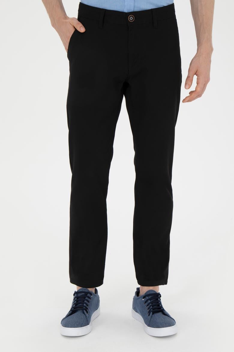 Erkek Regular Fit Siyah Kanvas Pantolon - 50246098028