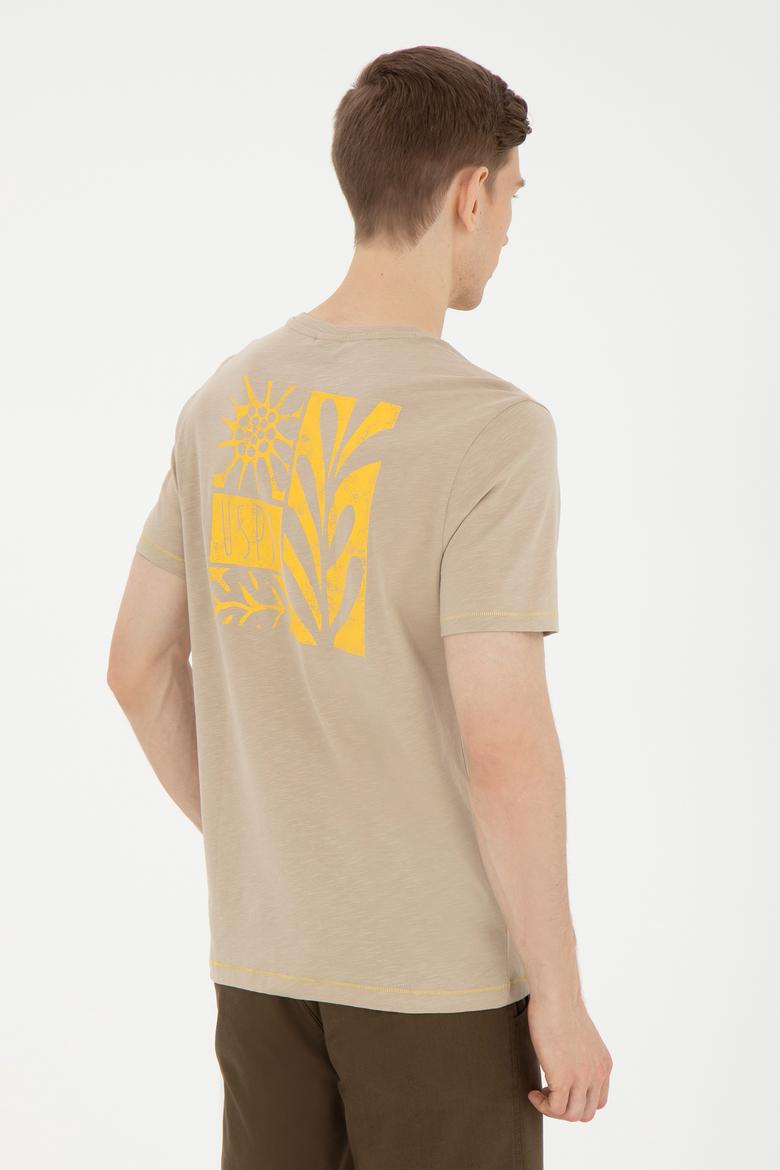 Erkek Regular Fit Bisiklet Yaka Açık Haki Tişört - 50281052051