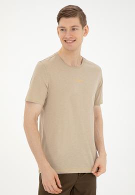 Erkek Regular Fit Bisiklet Yaka Açık Haki Tişört - 50281052051