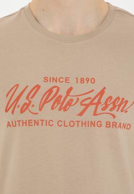 Erkek Regular Fit Bisiklet Yaka Açık Haki Tişört - 50282007030