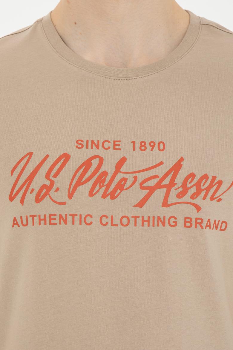 Erkek Regular Fit Bisiklet Yaka Açık Haki Tişört - 50282007030