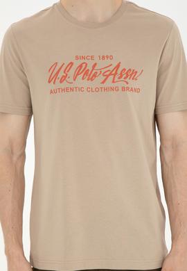 Erkek Regular Fit Bisiklet Yaka Açık Haki Tişört - 50282007030