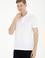 Erkek Slim Fit Polo Yaka Beyaz Basic Tişört