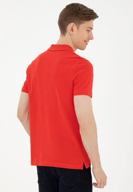 Erkek Slim Fit Polo Yaka Kırmızı Basic Tişört - 50286724021