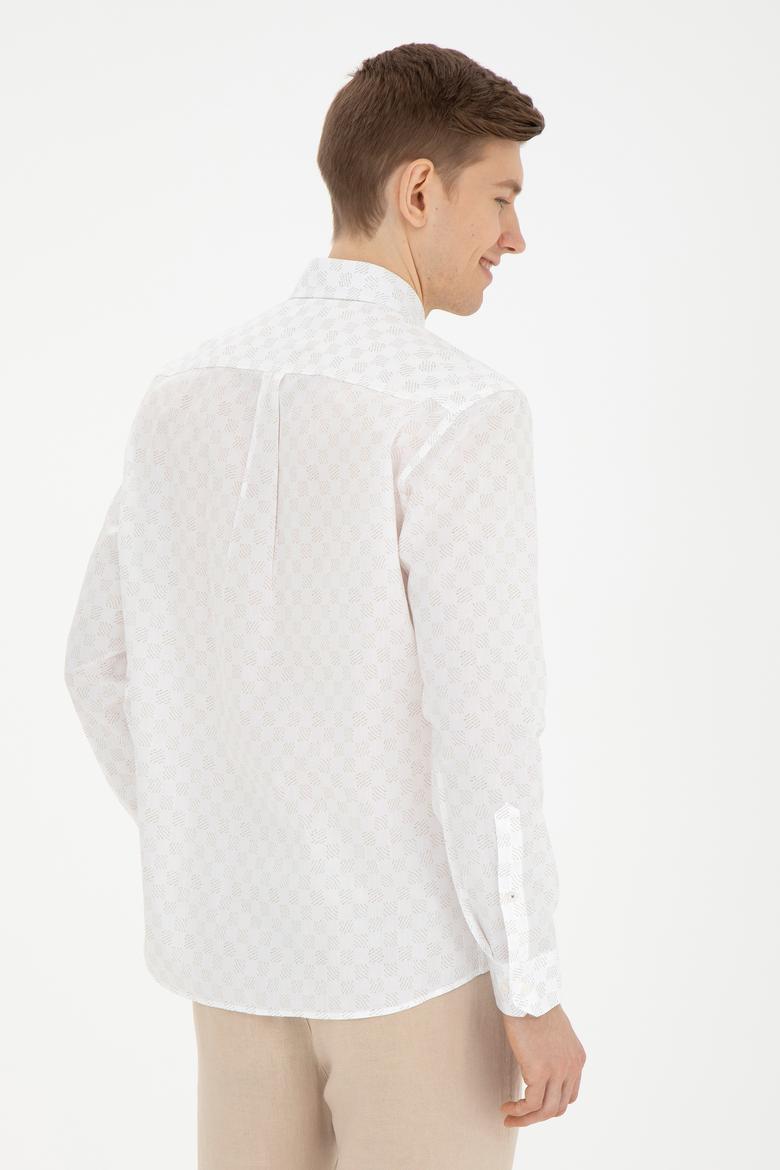 Erkek Açık Haki Uzun Kollu Gömlek - 50282820022