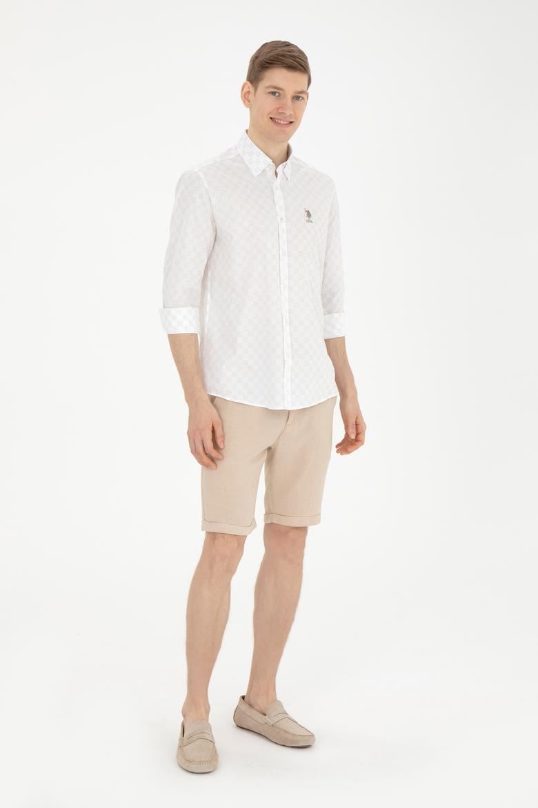 Erkek Açık Haki Uzun Kollu Gömlek - 50282820022