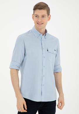 Erkek Açık Mavi Uzun Kollu Gömlek - 50283364024