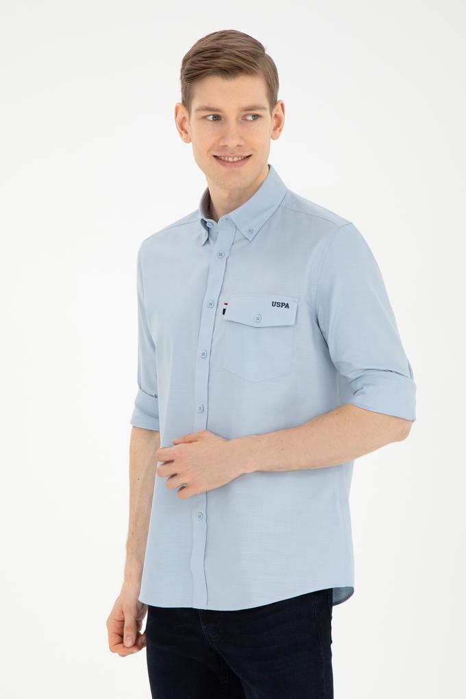 Erkek Açık Mavi Uzun Kollu Gömlek