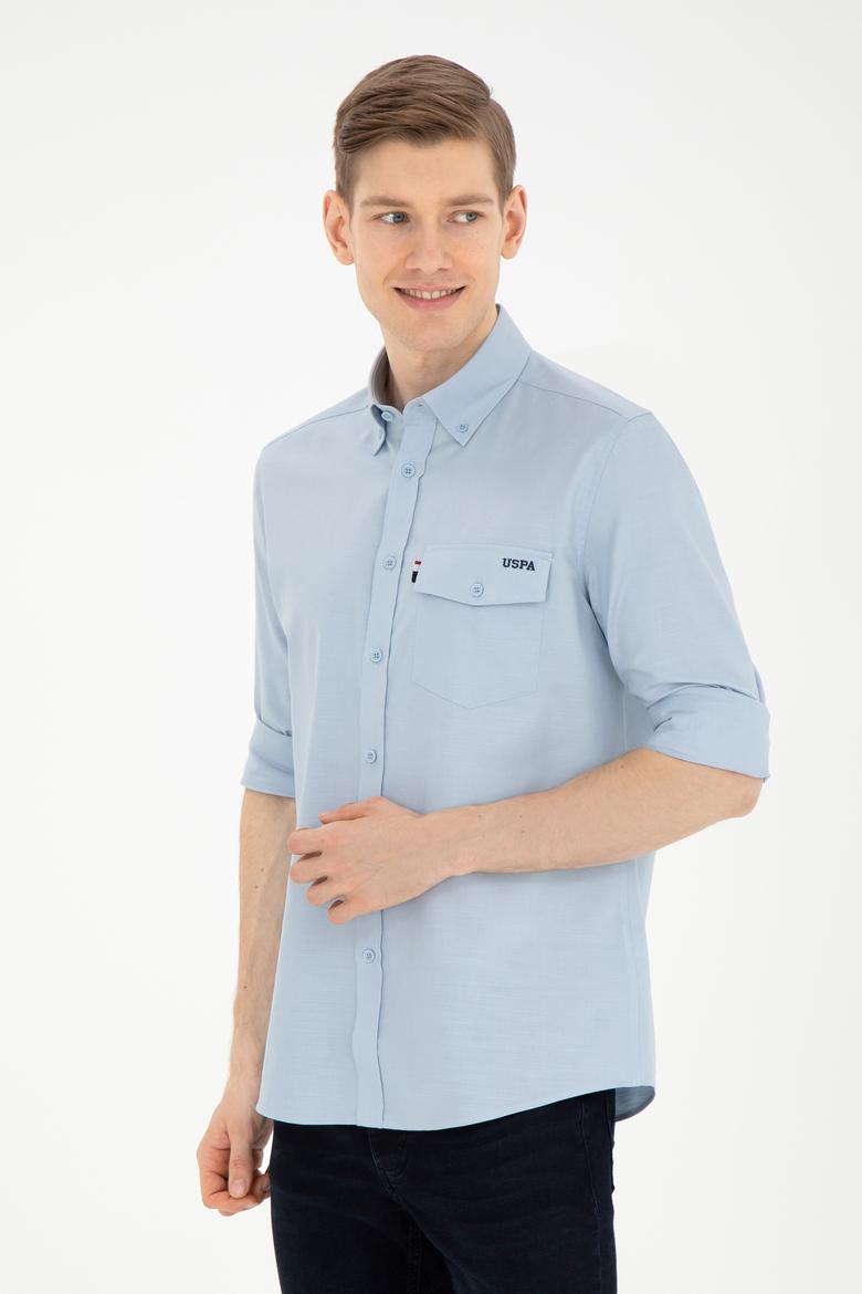 Erkek Açık Mavi Uzun Kollu Gömlek