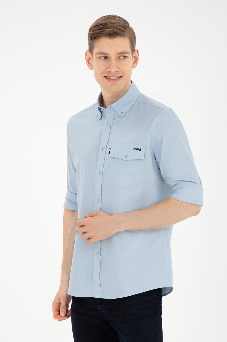 Erkek Açık Mavi Uzun Kollu Gömlek