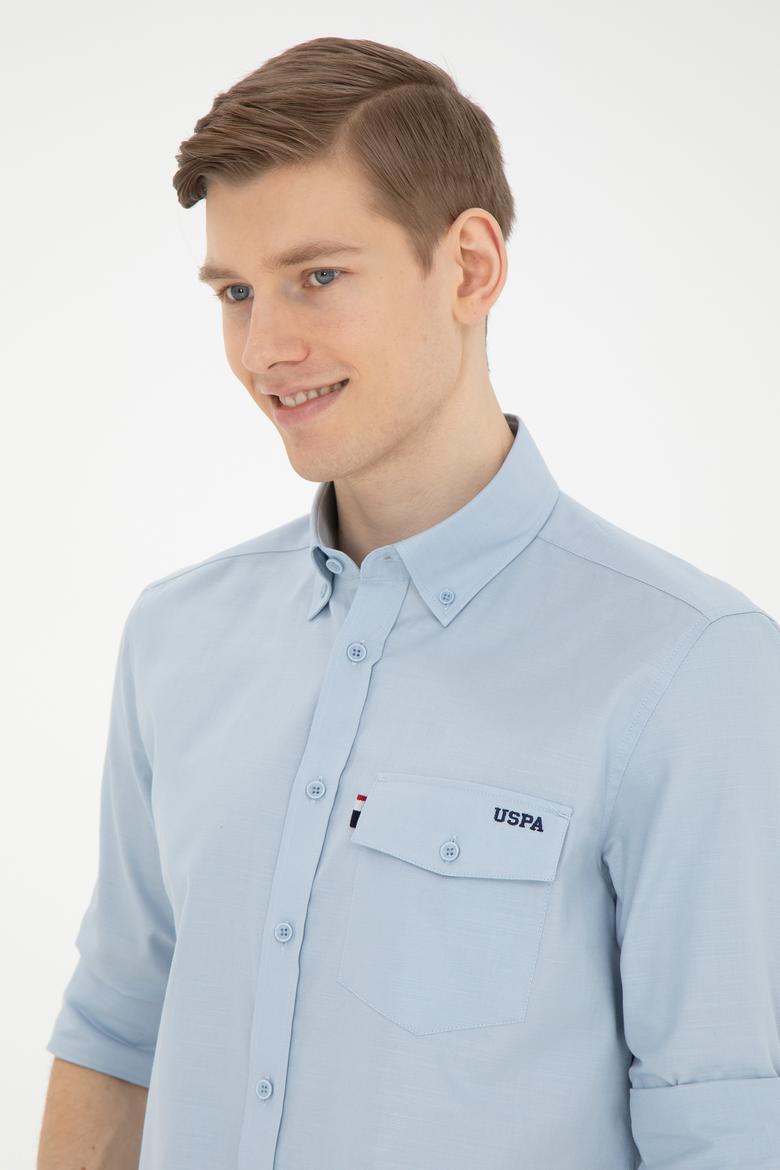 Erkek Açık Mavi Uzun Kollu Gömlek - 50283364024