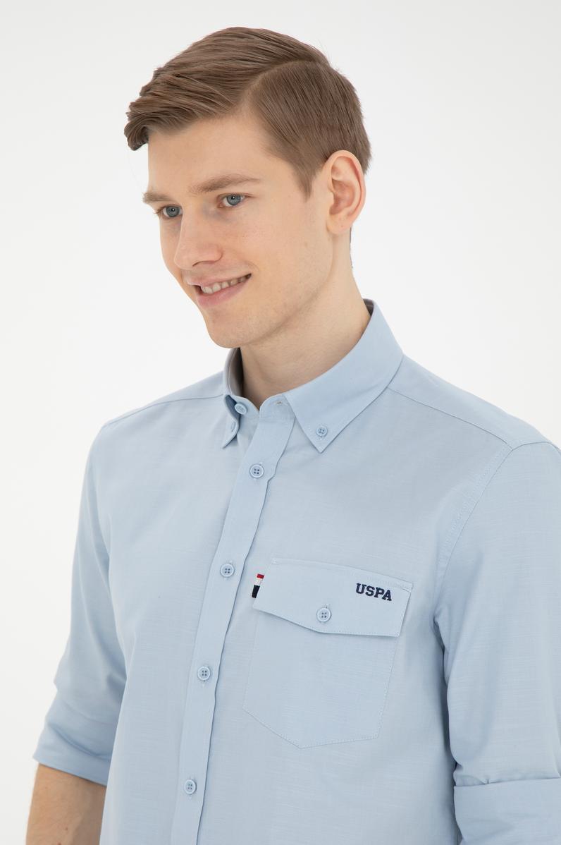Erkek Açık Mavi Uzun Kollu Gömlek