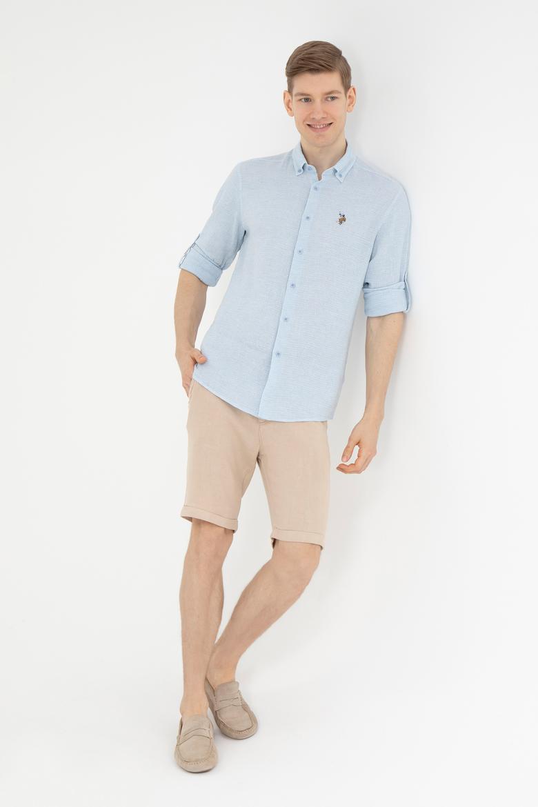 Erkek Açık Mavi Uzun Kollu Gömlek - 50283423016