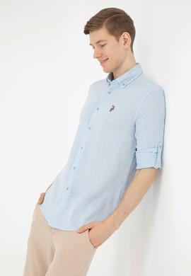 Erkek Açık Mavi Uzun Kollu Gömlek - 50283423016