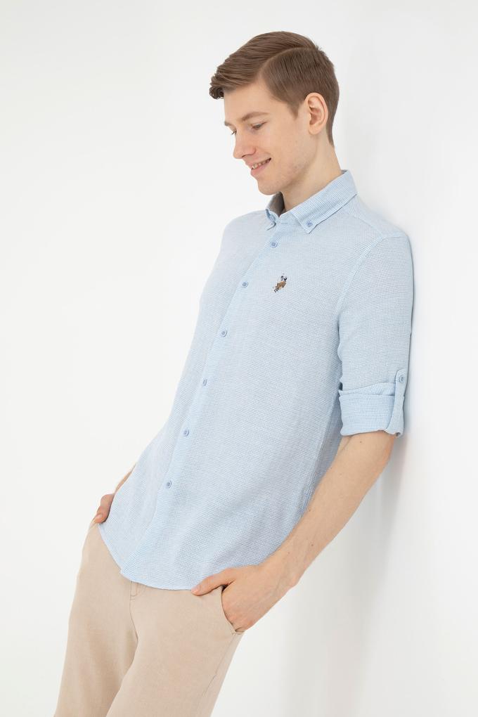 Erkek Açık Mavi Uzun Kollu Gömlek