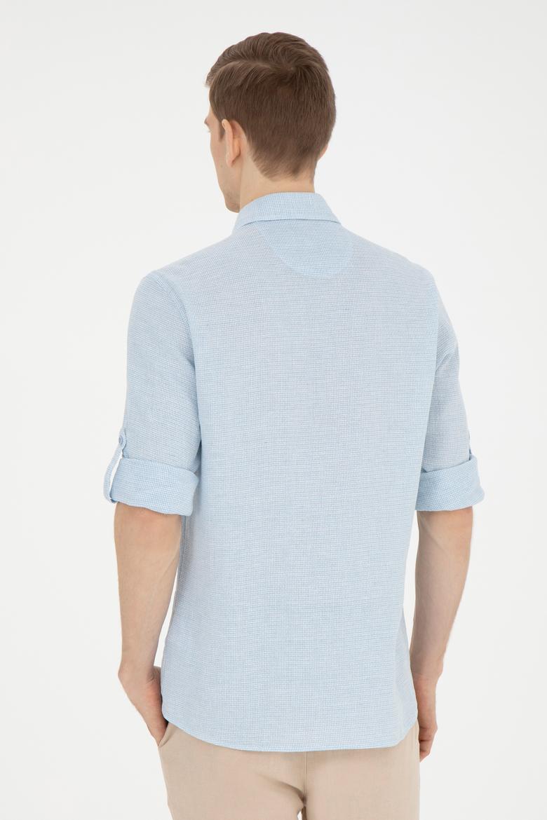 Erkek Açık Mavi Uzun Kollu Gömlek - 50283423016
