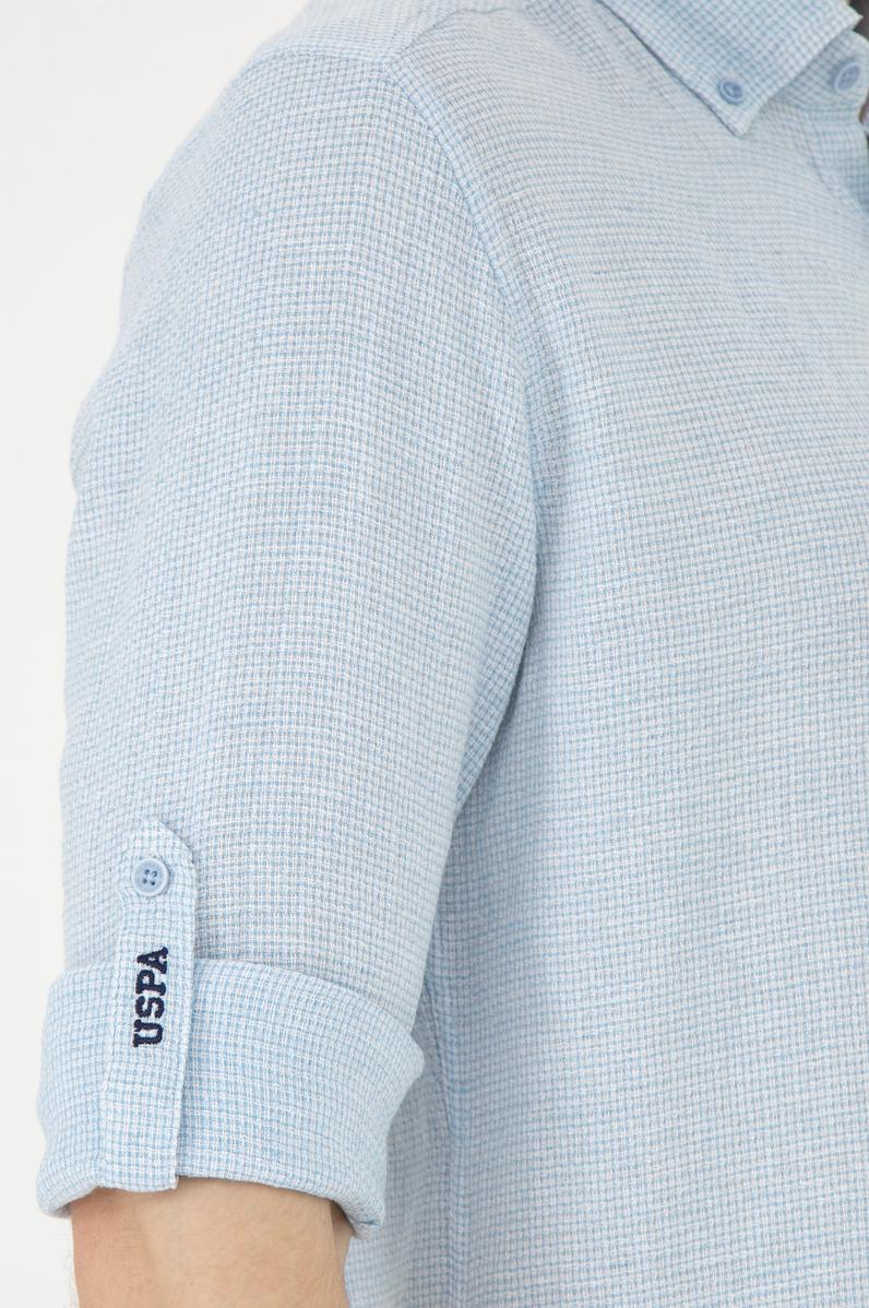 Erkek Açık Mavi Uzun Kollu Gömlek