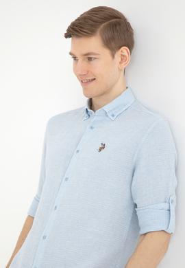 Erkek Açık Mavi Uzun Kollu Gömlek - 50283423016