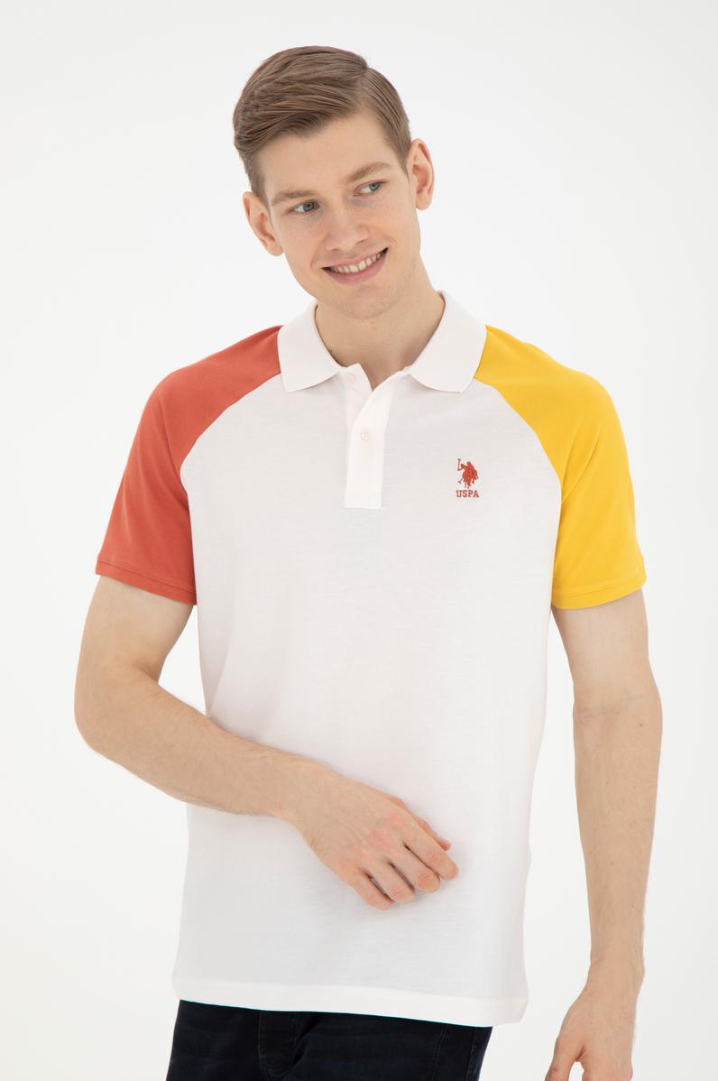 Erkek Regular Fit Polo Yaka Ekru Tişört