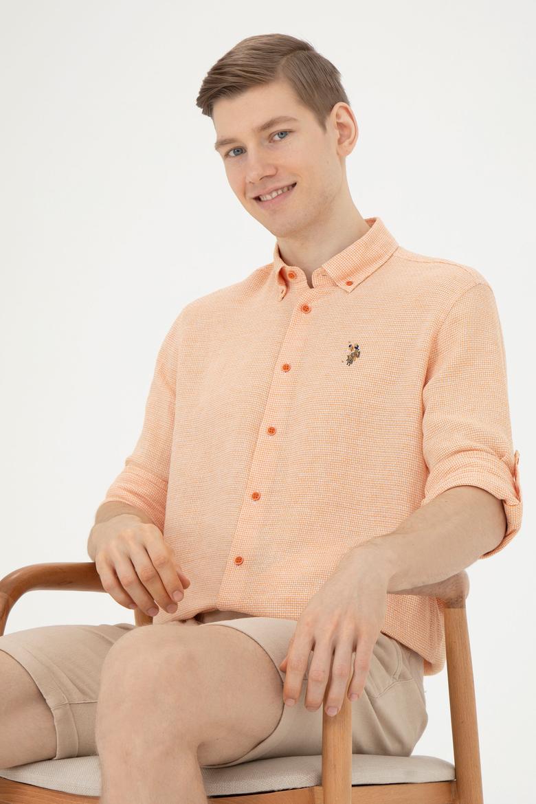 Erkek Kiremit Uzun Kollu Gömlek - 50283423007