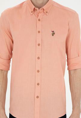 Erkek Kiremit Uzun Kollu Basic Gömlek - 50263100100