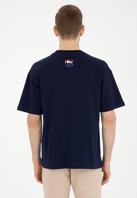 Erkek Comfort Fit Bisiklet Yaka Lacivert Tişört - 50287062011