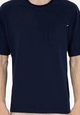 Erkek Comfort Fit Bisiklet Yaka Lacivert Tişört - 50287062011