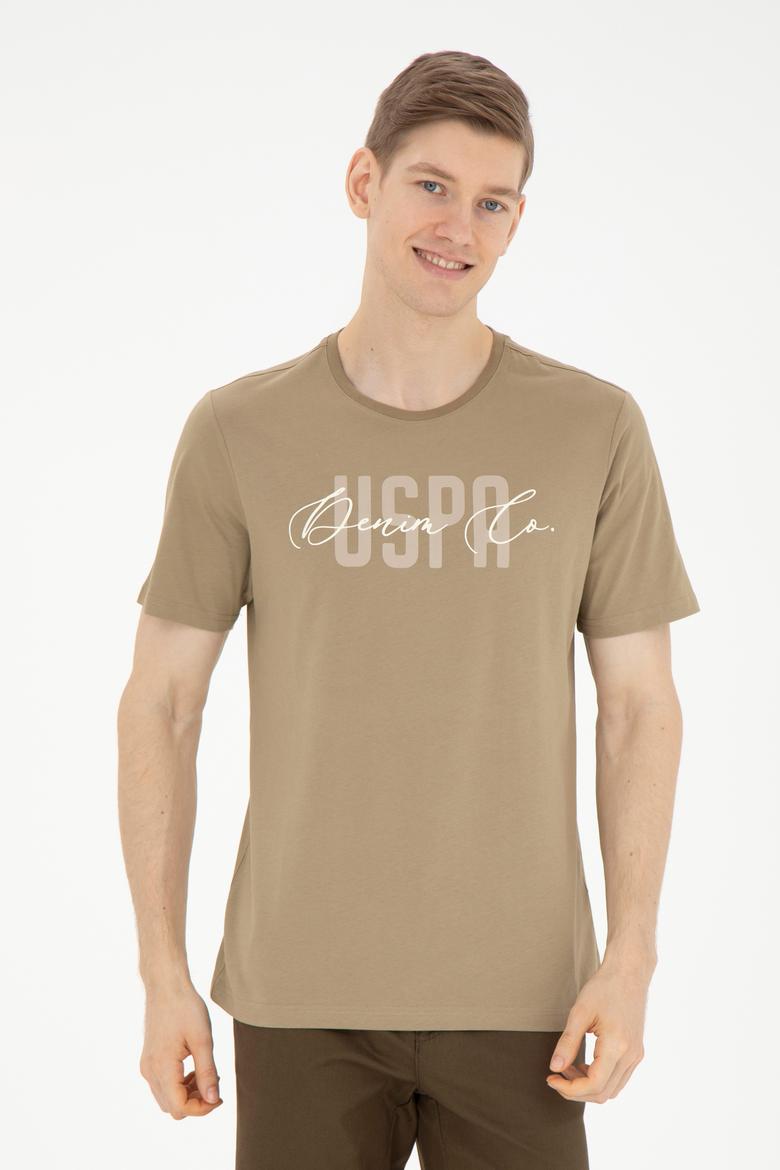 Erkek Bisiklet Yaka Haki Tişört