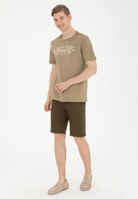 Erkek Bisiklet Yaka Haki Tişört - 50287081026