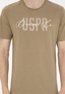 Erkek Bisiklet Yaka Haki Tişört - 50287081026