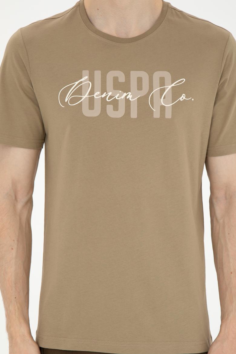 Erkek Bisiklet Yaka Haki Tişört - 50287081026