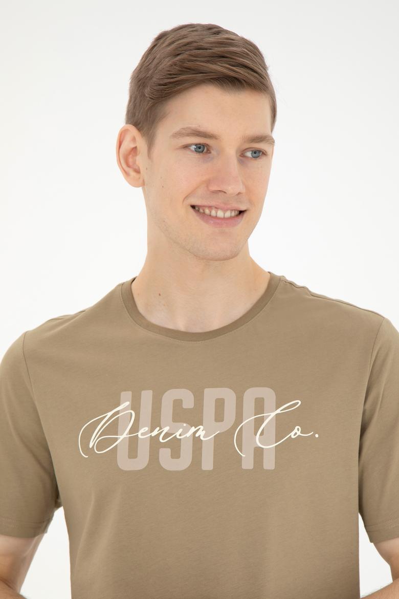 Erkek Bisiklet Yaka Haki Tişört - 50287081026