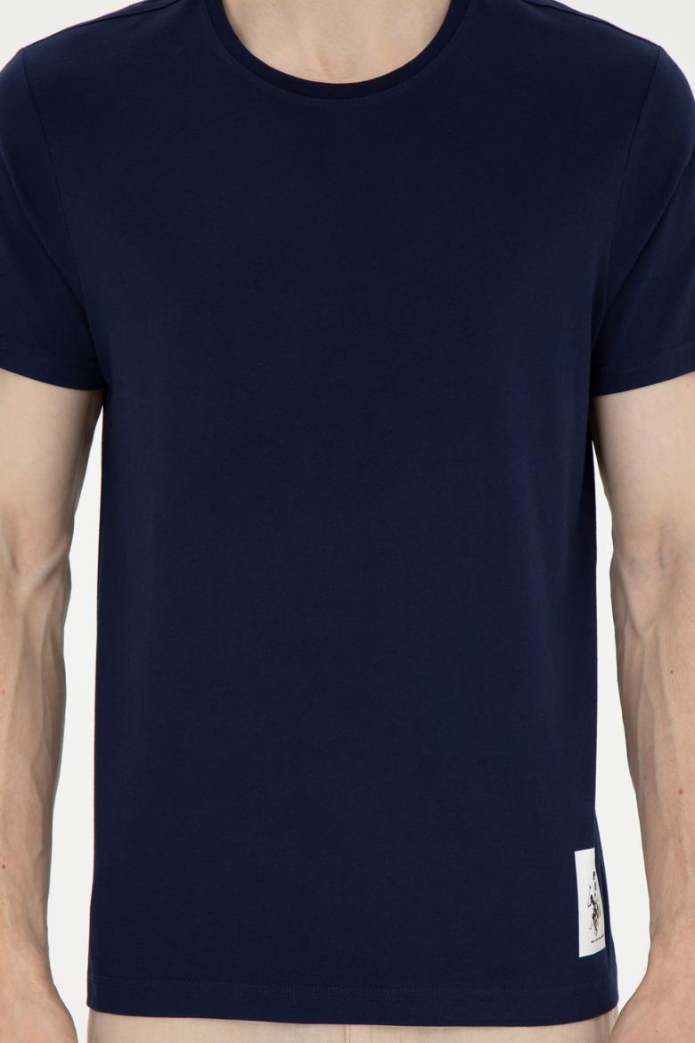 Erkek Regular Fit Bisiklet Yaka Lacivert Tişört - 50287085051