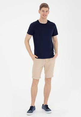 Erkek Regular Fit Bisiklet Yaka Lacivert Tişört - 50287085051