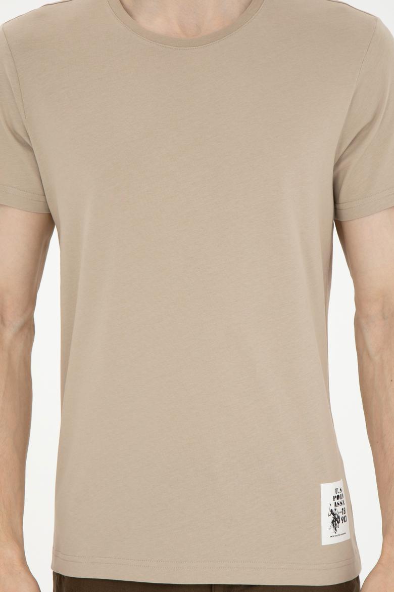 Erkek Regular Fit Bisiklet Yaka Açık Haki Tişört - 50287085009