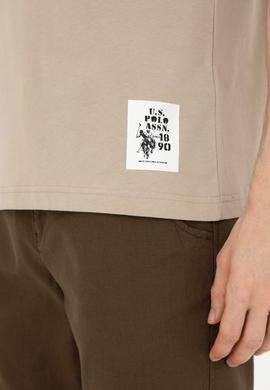 Erkek Regular Fit Bisiklet Yaka Açık Haki Tişört - 50287085009