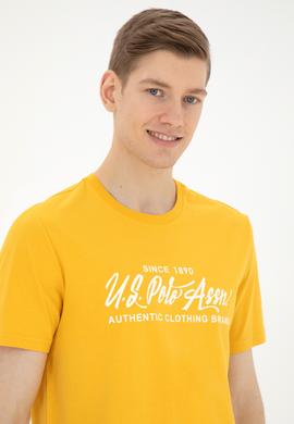 Erkek Regular Fit Bisiklet Yaka Safran Tişört - 50282007051