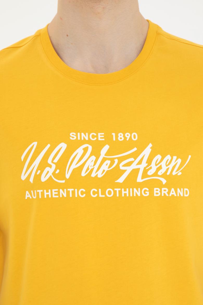 Erkek Regular Fit Bisiklet Yaka Safran Tişört - 50282007051