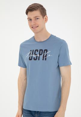 Erkek Bisiklet Yaka İndigo Tişört - 50287081031