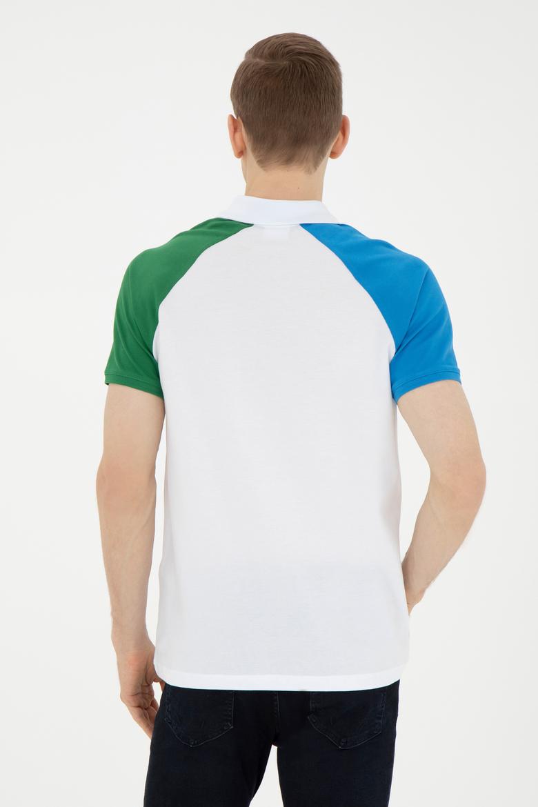 Erkek Regular Fit Polo Yaka Beyaz Tişört - 50281957011