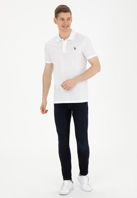 Erkek Regular Fit Polo Yaka Beyaz Tişört - 50281840031