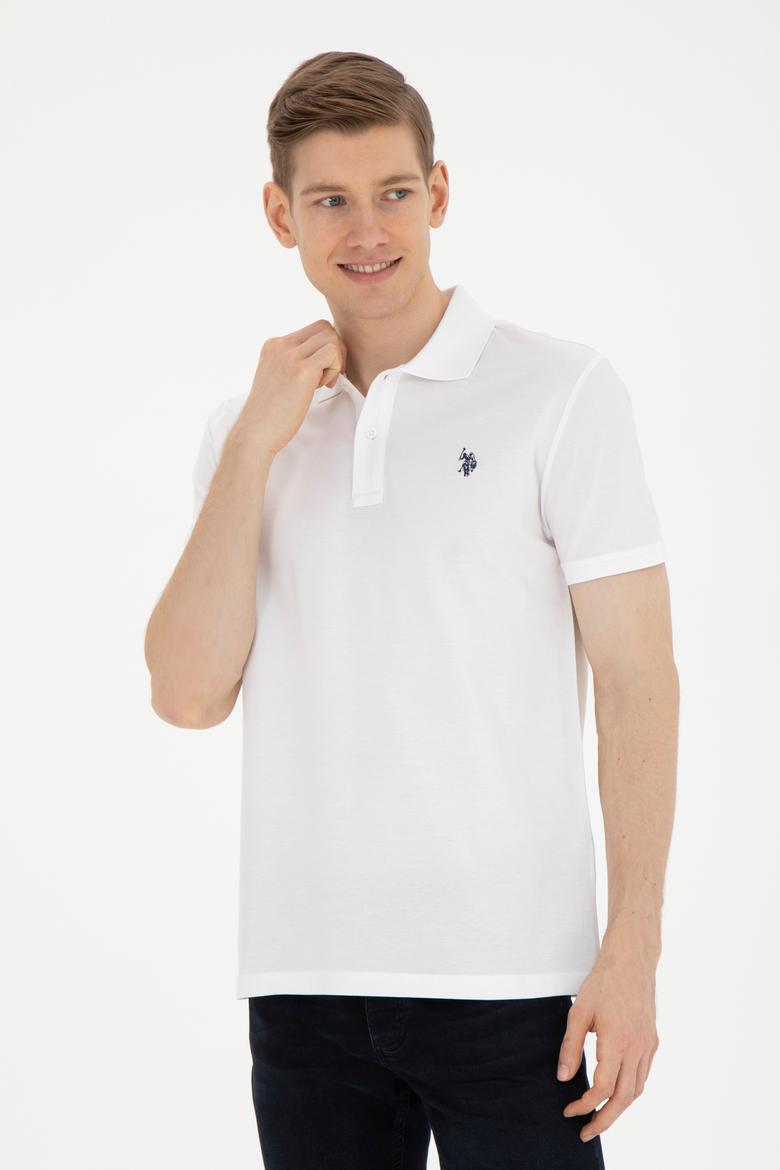Erkek Regular Fit Polo Yaka Beyaz Tişört