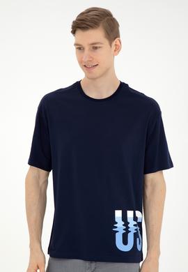 Erkek Comfort Fit Bisiklet Yaka Lacivert Tişört - 50287061016