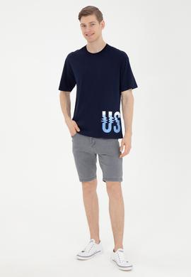 Erkek Comfort Fit Bisiklet Yaka Lacivert Tişört - 50287061016