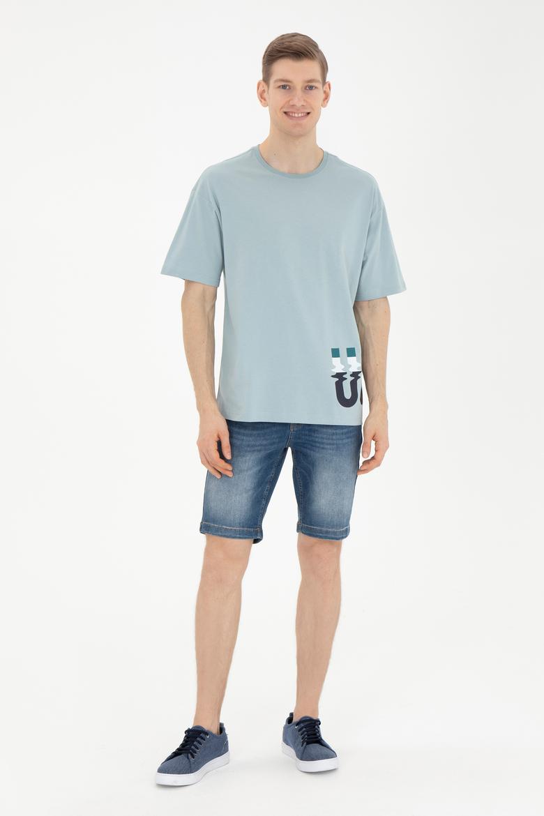 Erkek Su Yeşili Tişört - 50287061021