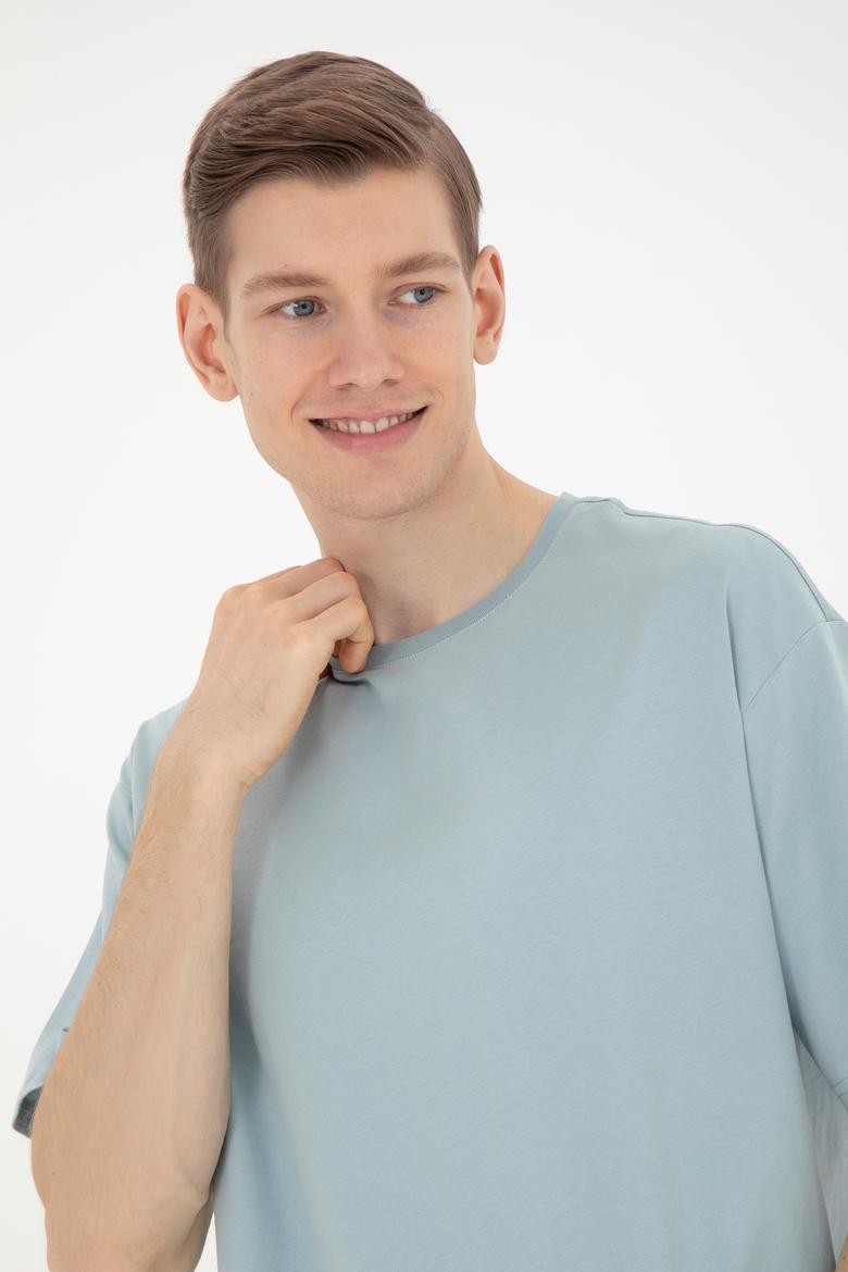 Erkek Su Yeşili Tişört - 50287061021